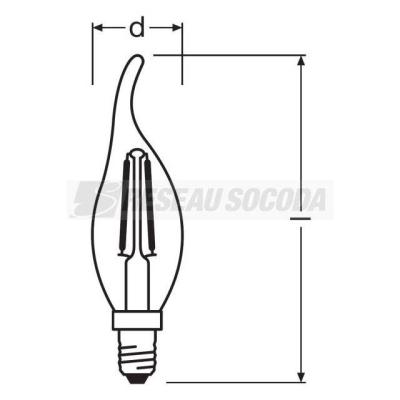  LED FIL  CLBA40 827 E14      ! 