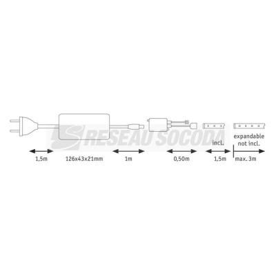  Kit MaxLED500 recouvert 1,5m T 