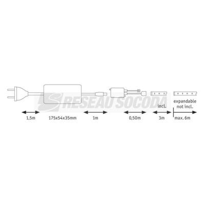  Kit MaxLED500 recouvert 3m RGB 