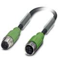  SAC-4P-M12MS/0,6-PUR/M12FSSHBK 