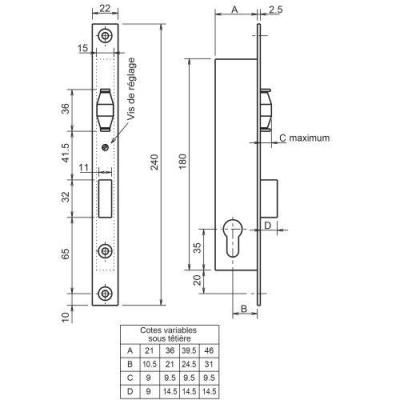  METALUX F108360000 serrure mon 