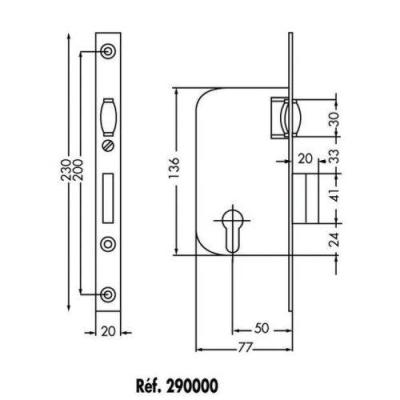  JPM 290000-01-0B serrure monop 