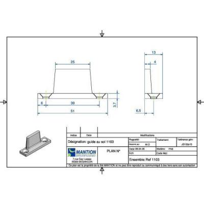  MANTION 1103 guide du bas pour 