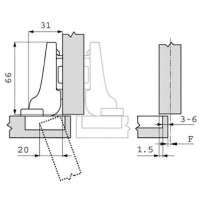  BLUM CHA75T165 charni�re invis 