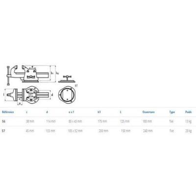  DOLEX 57 Etau r�glable fixe ou 