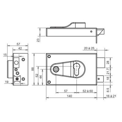  METALUX FE97721070serrure ND 1 