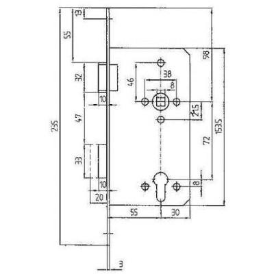  BEVER 242P-DIN L Serrure monop 