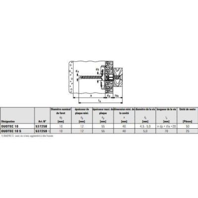  FISCHER 537258 Chevilles � bas 