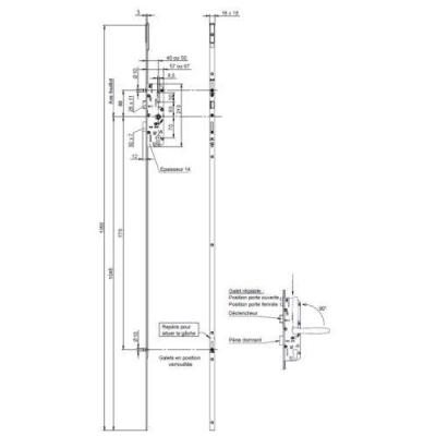 VACHETTE 13441000 Serrure 4 po 
