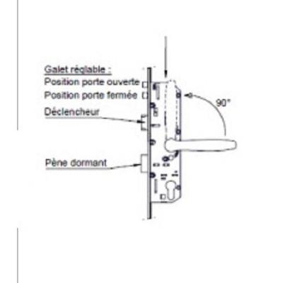  VACHETTE 13464000 Serrure 4 po 