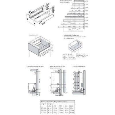  BLUM ANT358D400BLS tiroir anta 