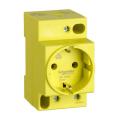 PRISE RAIL DIN SCHUKO JAUNE 