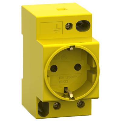  PRISE RAIL DIN SCHUKO JAUNE 