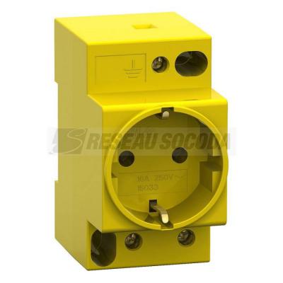  PRISE RAIL DIN SCHUKO JAUNE 