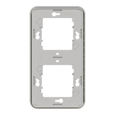  Cadre 2P blanc vertic encastr� 