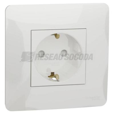  Prise 2P+T DE vis Blanc plaque 