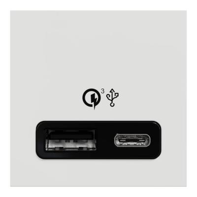  Prise charg USB rapide A+C blc 