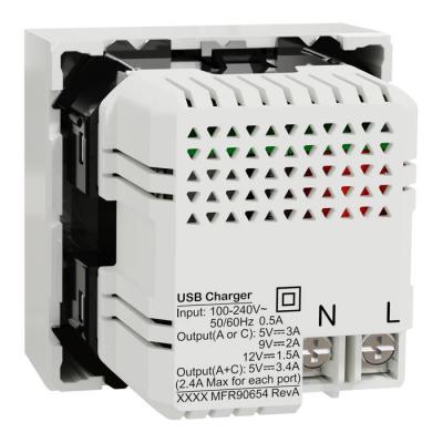 Prise charg USB rapide A+C blc 