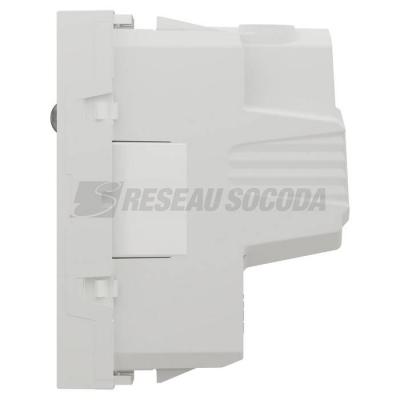  Prise 2P+T FR 90� vis Blanc 