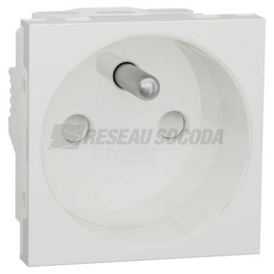  Prise 2P+T FR 90� vis Blanc 