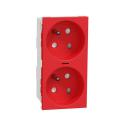  Prise 2x2P+T lum FR45� d�t Rou 