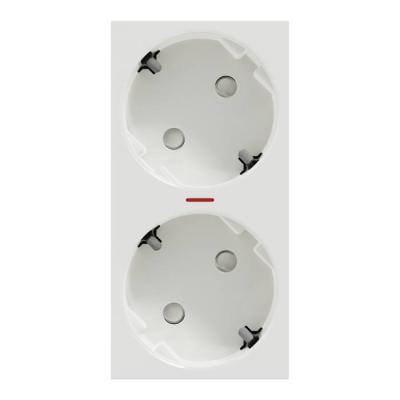  Prise 2x2P+T lum DE vis Blanc 
