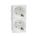  Prise 2x 2P+T DE vis Blanc 