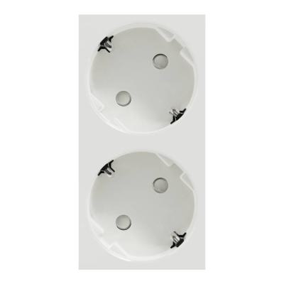  Prise 2x 2P+T DE vis Blanc 