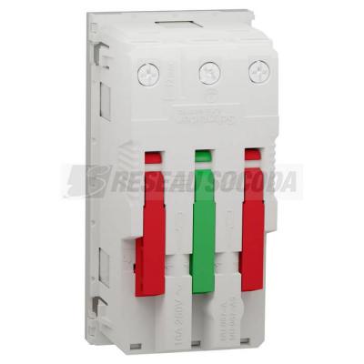 Prise 2x 2P+T DE vis Blanc 