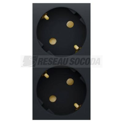  Prise 2x 2P+T DE vis Anthracit 
