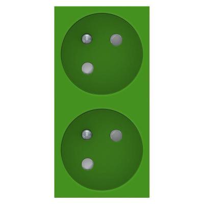  Prise 2x 2P+T FR 45� rap Vert 