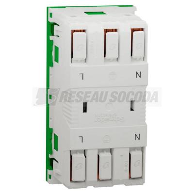 Prise 2x 2P+T FR 45� rap Vert 