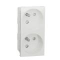  Prise 2x 2P+T FR 45� rap Blanc 