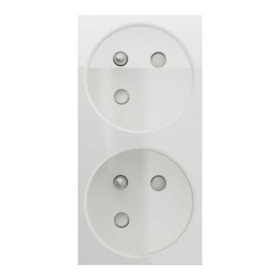  Prise 2x 2P+T FR 45� rap Blanc 