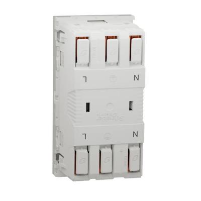  Prise 2x 2P+T FR 45� rap Blanc 