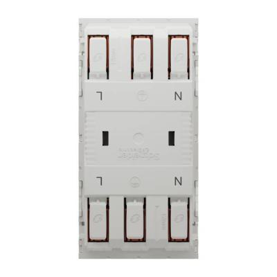  Prise 2x 2P+T FR 45� rap Blanc 