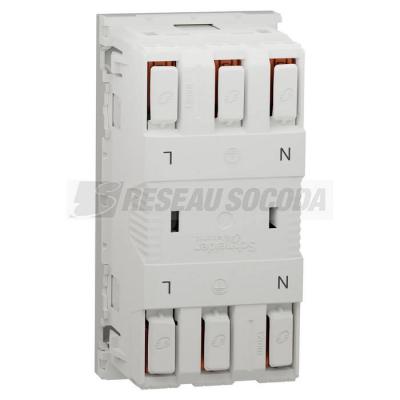  Prise 2x 2P+T FR 45� rap Blanc 