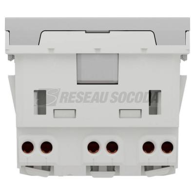  Prise 2x2P+T FR 45� rapide Alu 