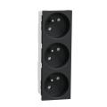  Prise triple 2P+T FR 45� Anth 