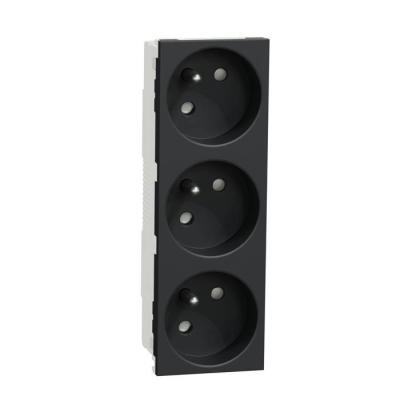  Prise triple 2P+T FR 45� Anth 