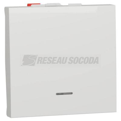  Poussoir lum local 10A 2m Blan 