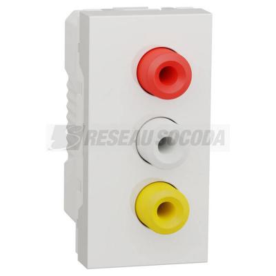  Prise RCA triple 1m Blanc 