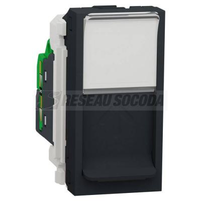 Prise RJ45 x1 cat6FTP 1m Anth 