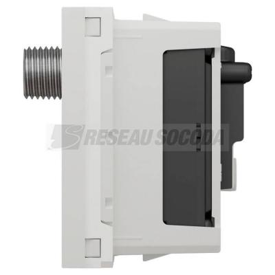  Prise TV + FM + SAT 2m Blanc 