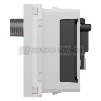  Prise TV + FM + SAT 2m Blanc 