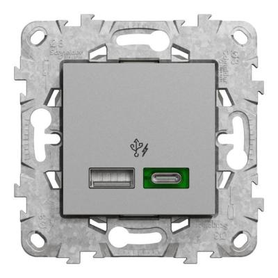  Charg USB A+C 45W 2mod alu 