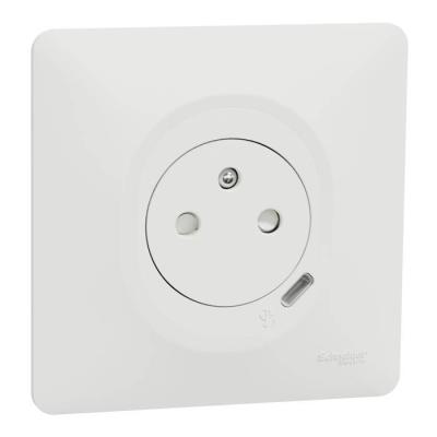  Combi 2P+T affl + USB-C Blanc 