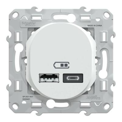  Chargeur USB A+C 12W Blanc 