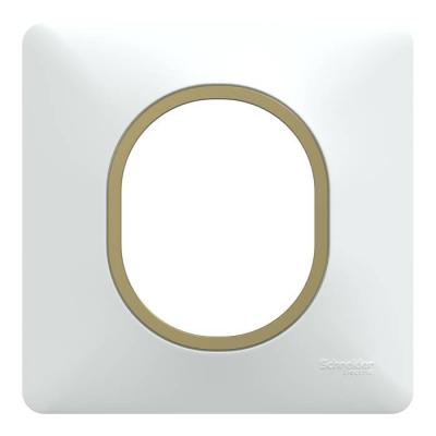  Plaque 1 poste Blanc Laiton 