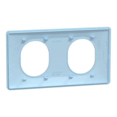  Plaque 2 post Hor 71 mm Bleu A 